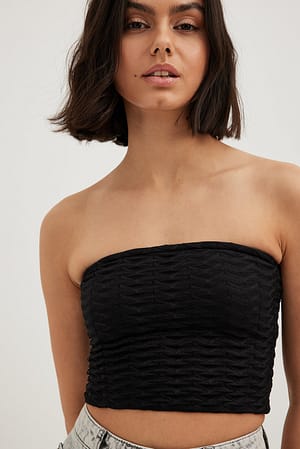 Black Structured Tube Top