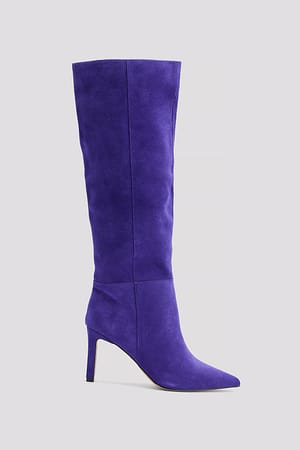 Deep Purple Boots i mocka med stilettklack