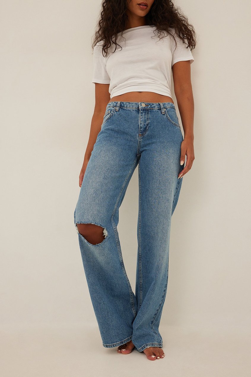 Jean Jeans amples | Super Low Waist Distressed Jeans - DK24276