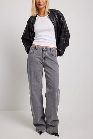 Light Grey Jean taille basse