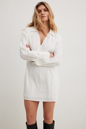 White Slå-om-minikjole