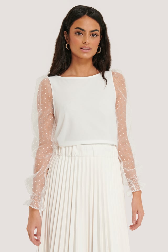 Prikkete Meshtopp White