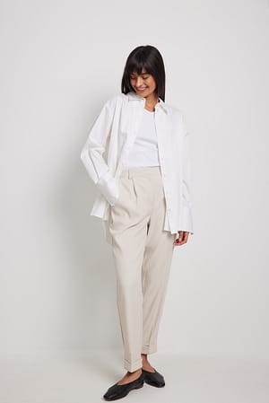 Sand Tailored Fold Up Suit Pants