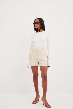 Tailored High Waist Shorts Outfit