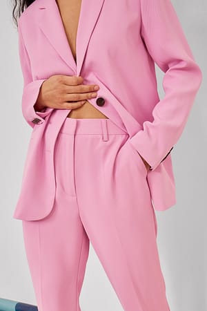 Pink Skrädddade kostymbyxor med raka ben i normal passform