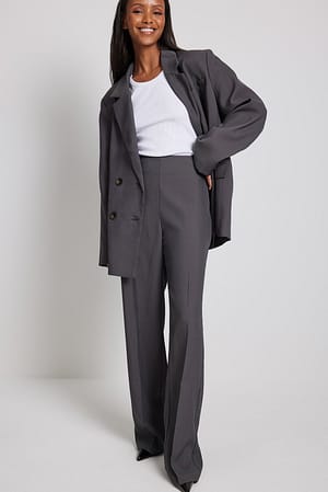 Grey Pantalón de traje entallado reciclado