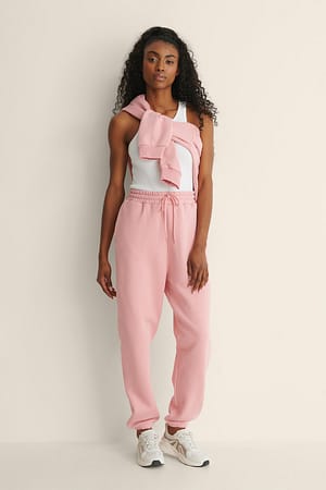 Pink Oversized Tapered Sweatpants