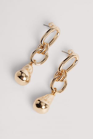 Gold Lange Ohrringe mit mehreren Ringen