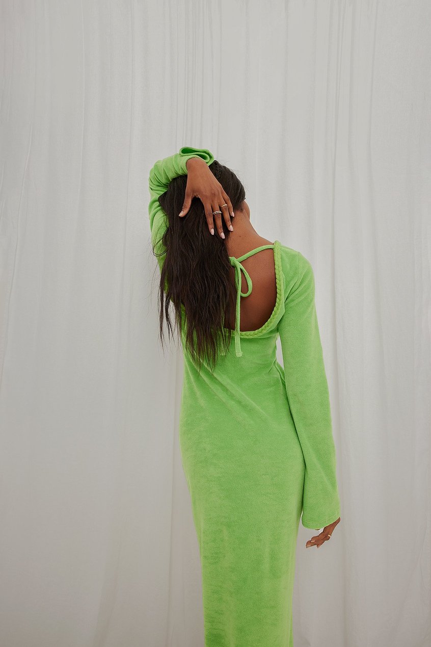 Vestidos Open Back Dresses | Terry Cloth Maxi Dress - WG99657