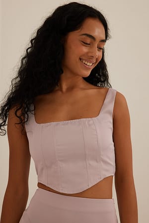 Dusty Lilac Thin Strap Corset Top