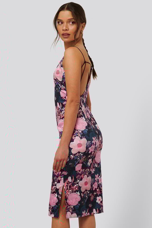 Mekko Kapeilla Olkaimilla Dark Poppy Flower