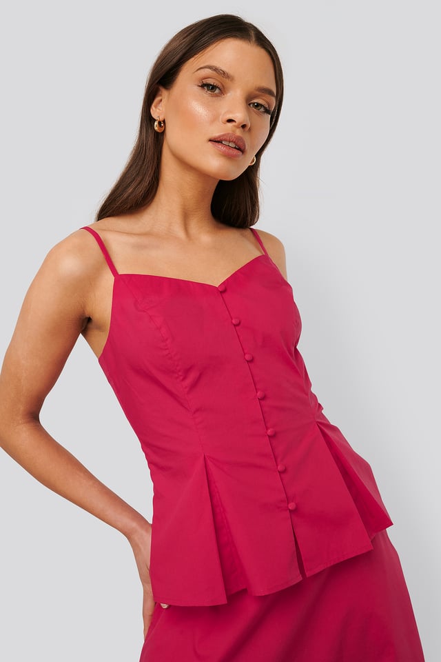 Hihaton Paita Kapeilla Olkaimilla Fuchsia