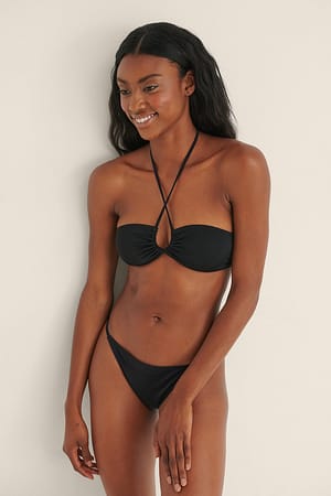 Black Braguita de bikini con tiras finas