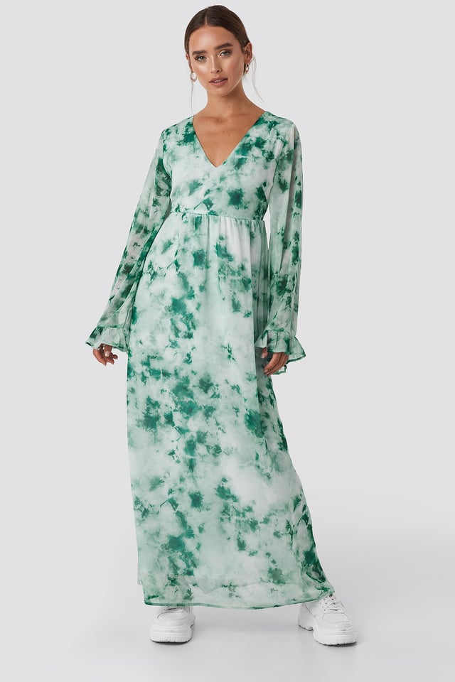 Tie Dye Maxi Dress Green