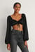 Tie Front Cropped Satin Blouse
