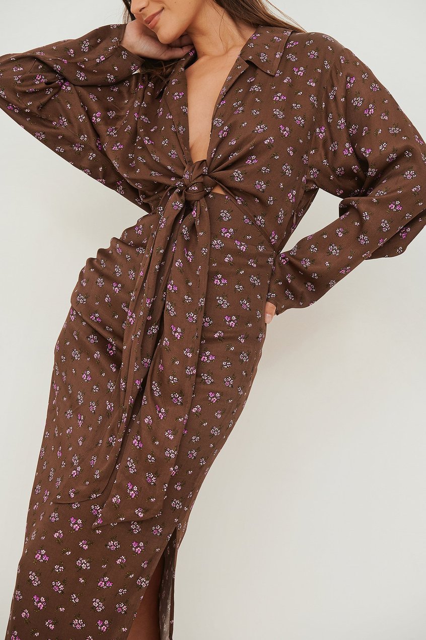 Robes Robes de soirée | Robe longue nouée sur le devant - ZX21638