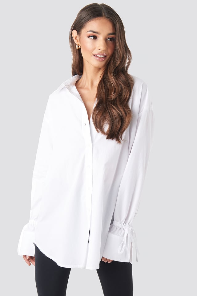 Tie Sleeve Shirt White