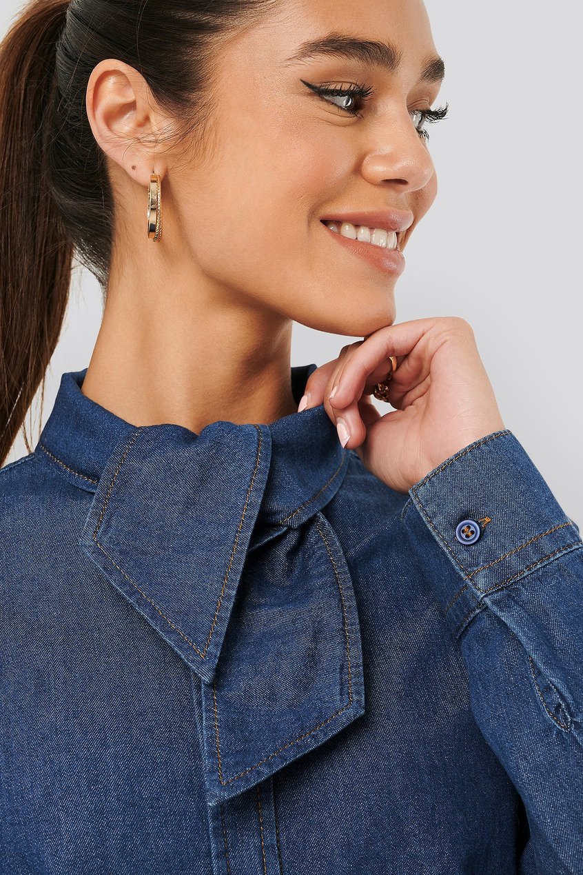 Hemden & Blusen Jeanshemden | Tied Collar Denim Shirt - JV17639