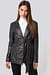 Tied Front Faux Leather Blazer