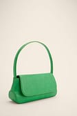 Green Triangular Croc Baguette Bag