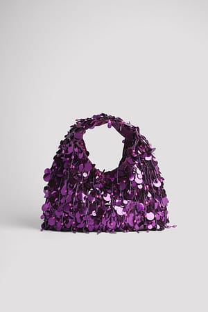 Purple Triangular Sequin Bag