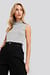 Turtle Neck Sleeveless Ribbed Jersey Top
