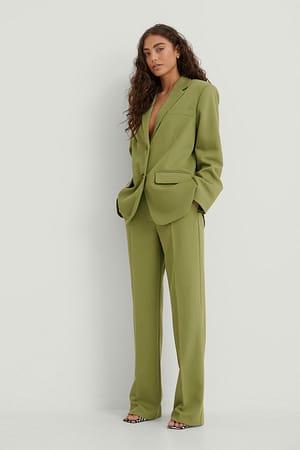Twill Suit Pants Green | NA-KD