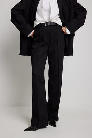 Black Twill Suit Pants