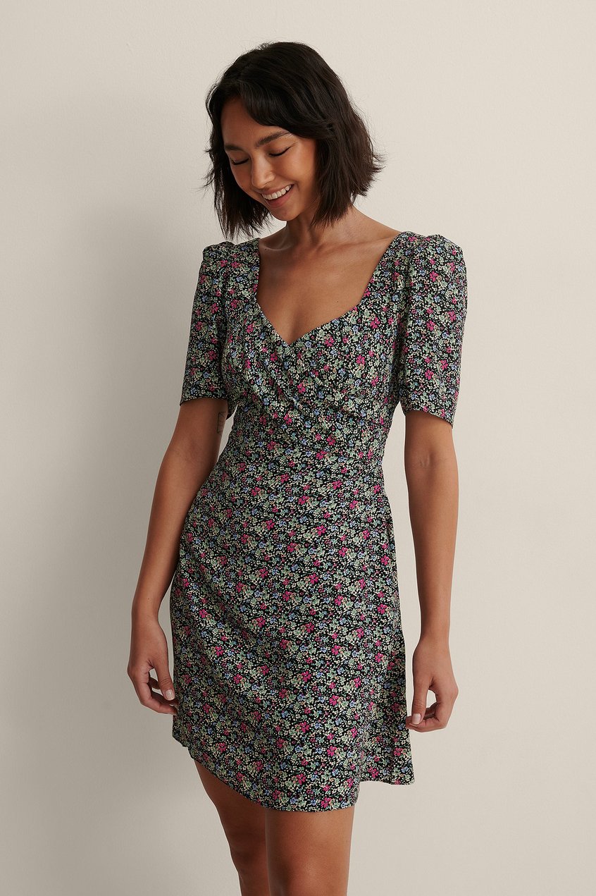 Kleider Print Kleid | Kleid mit Twist vorne - ZL28302