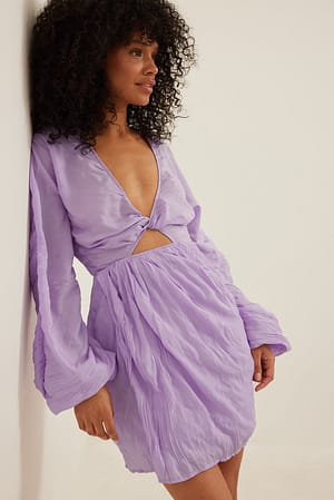 Lavender Gedraaide mini-jurk