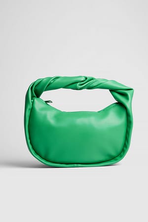 Green Twisted Rounded Handbag
