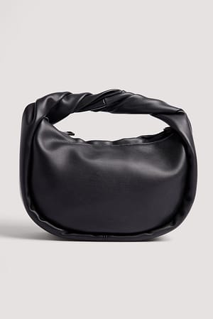 Black Twisted Rounded Mini Handbag