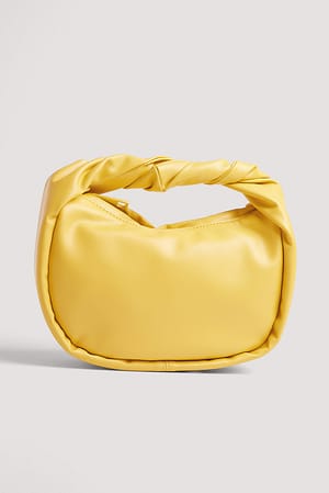 Yellow Twisted Rounded Mini Handbag