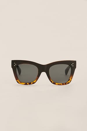 Black Dwukolorowe okulary w kształcie kocich oczu