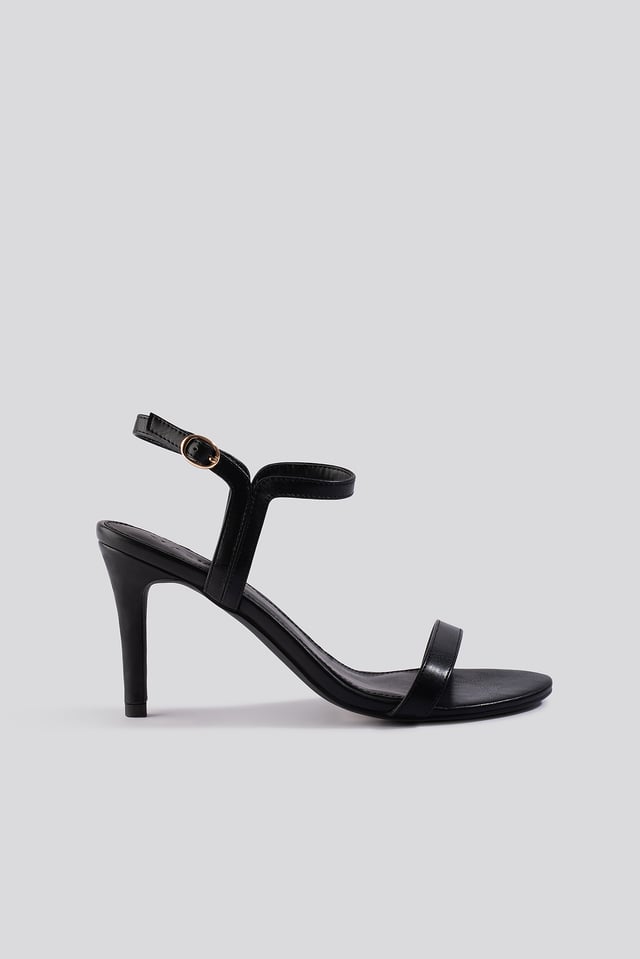 Two Way Ankle Strap Heels Black
