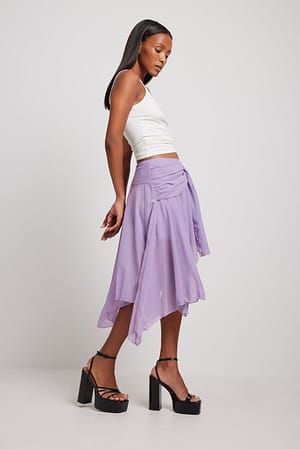 Lilac Uneven Chiffon Skirt