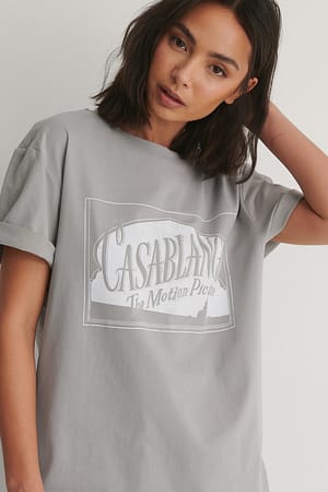 Grey - Casablanca Logo T-shirt unisexe