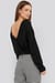 V-neck Back Cropped Knitted Sweater