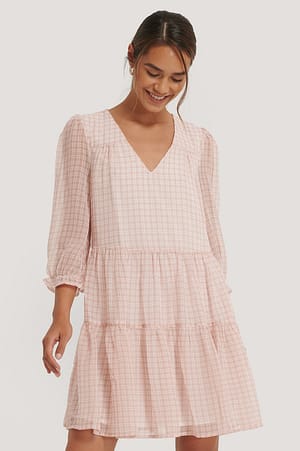 Pink Check Kleid