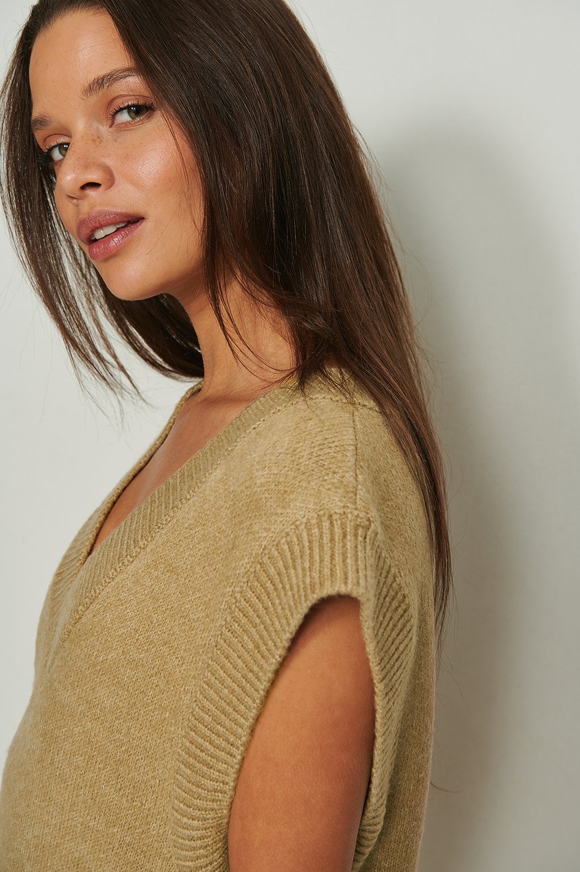 Pullover Sweaters | Strickweste mit V-Ausschnitt - RH59783