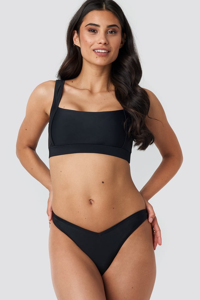 V-Shape Front Bikini Bottom Black