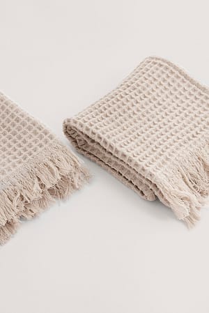 Stone Waffle Guest Towel 2-Pack