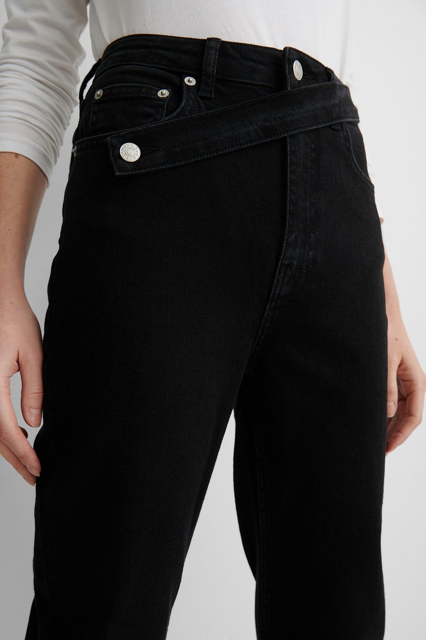 Jeans Jeans mit geradem Bein | Gerade Jeans mit Bund-Detail - MW55331
