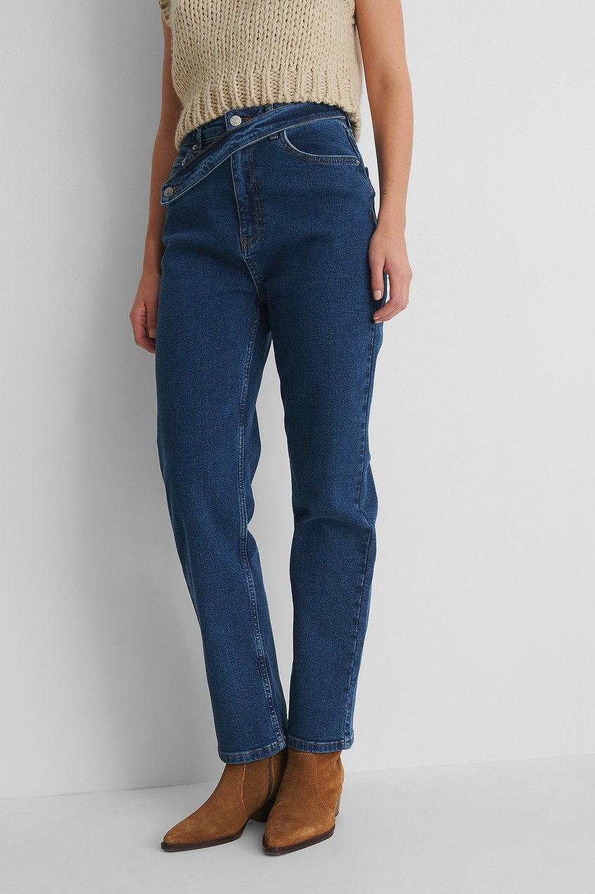 Jeans Jeans mit geradem Bein | Gerade Jeans mit Bund-Detail - YJ47577