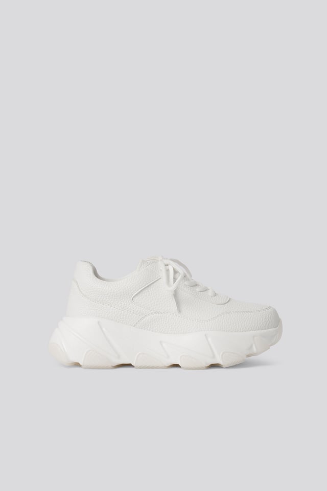 Wave Sole Chunky Trainers White