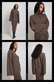 Brown Wavy Knitted Oversized Sweater