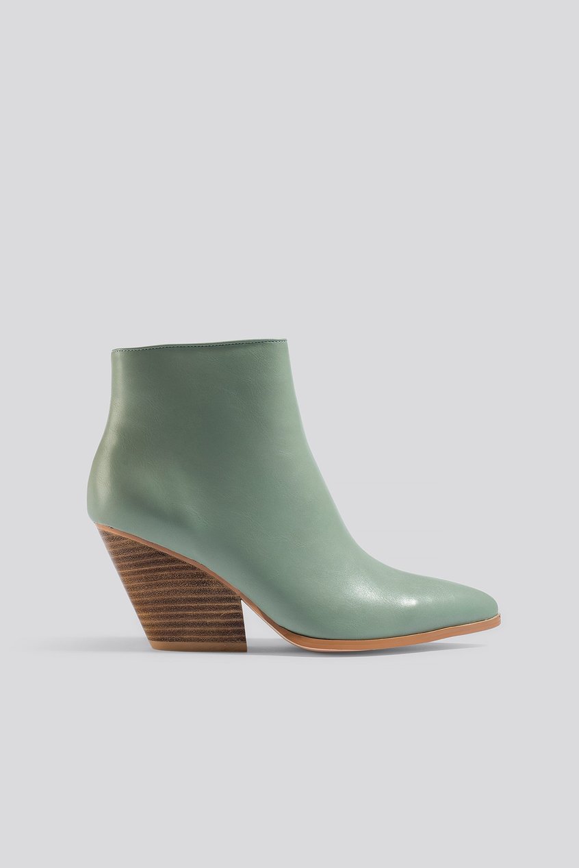 Chaussures Boots à talon | Western Heel Pointy Boots Vert - BF12755