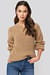 Wide Band V-Neck Ribbed Sweater