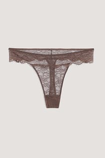 Wide Lace Strap Panty Brown | NA-KD