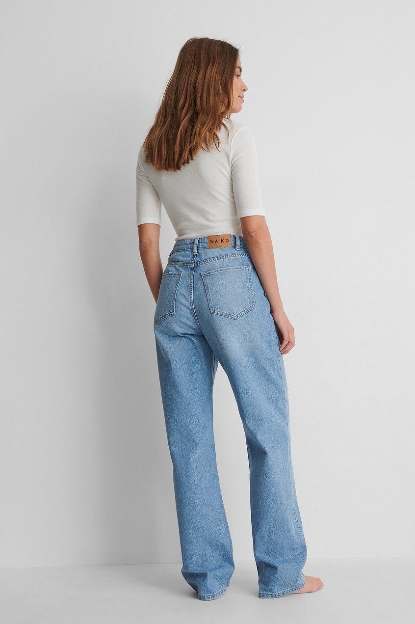 Jeans Ripped Jeans | Organische Jeans im Used-Look mit weiten Beinen - OE52832